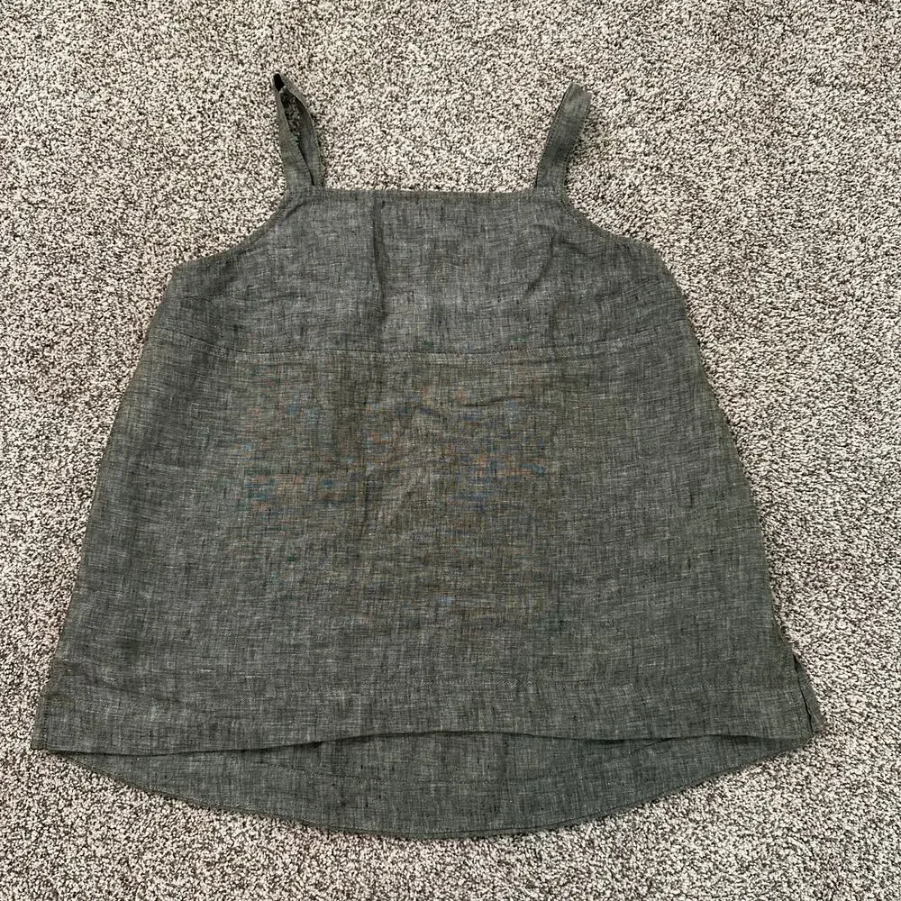 Athleta dark green sleeveless linen tank top size L - Picture 6 of 14